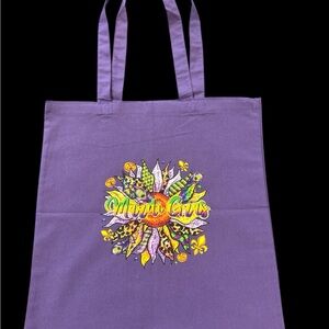 Purple Tote Bag with Colorful Design
